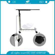 AG-OBT001B mobile en acier médical cadre overbed hôpital plateau réglable table